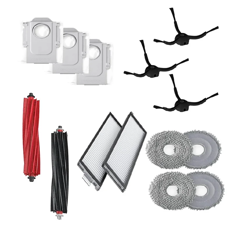 

AT63-Набор аксессуаров для робота-пылесоса для Roborock Qrevo/Qrevo, тонкая основная щетка, боковая щетка, тряпка для швабры, фильтр Hepa, мешок для пыли