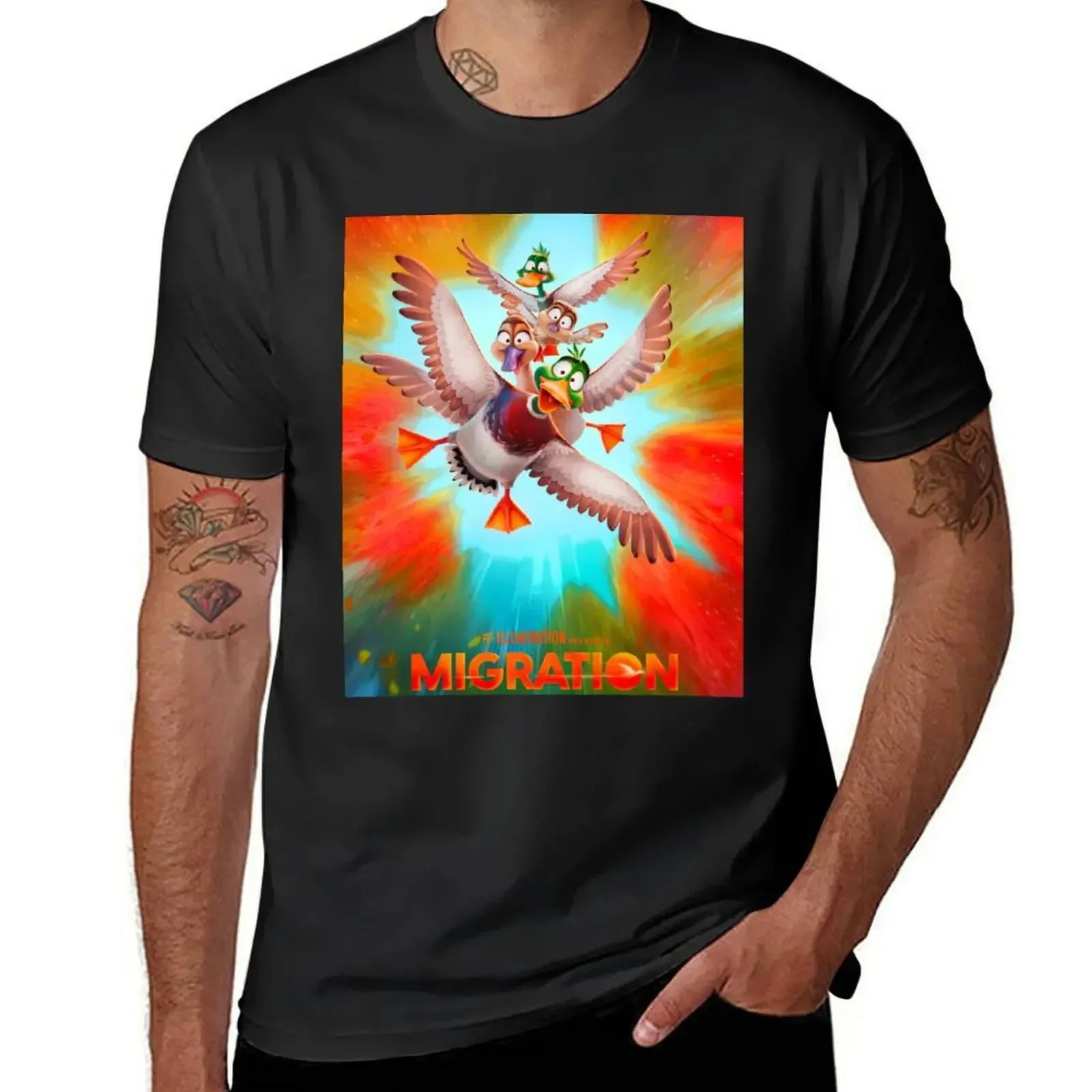 Migration T-Shirt Aesthetic clothing anime stuff cotton graphic tees hippie clothes workout shirts for men