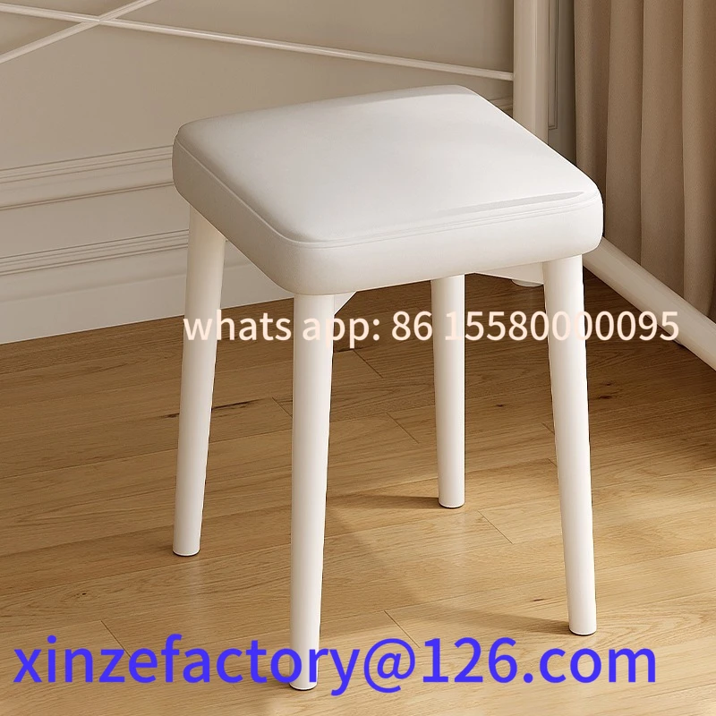 

Customizable Stool for home use, simple and stackable small , dressing stool, living room cream wind dining