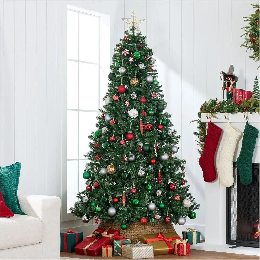 Christmas Tree, 12 Foot Premium Unlit Realistic Spruce Holiday Decoration with Dense Branches, Easy To Assemble, Metal Base