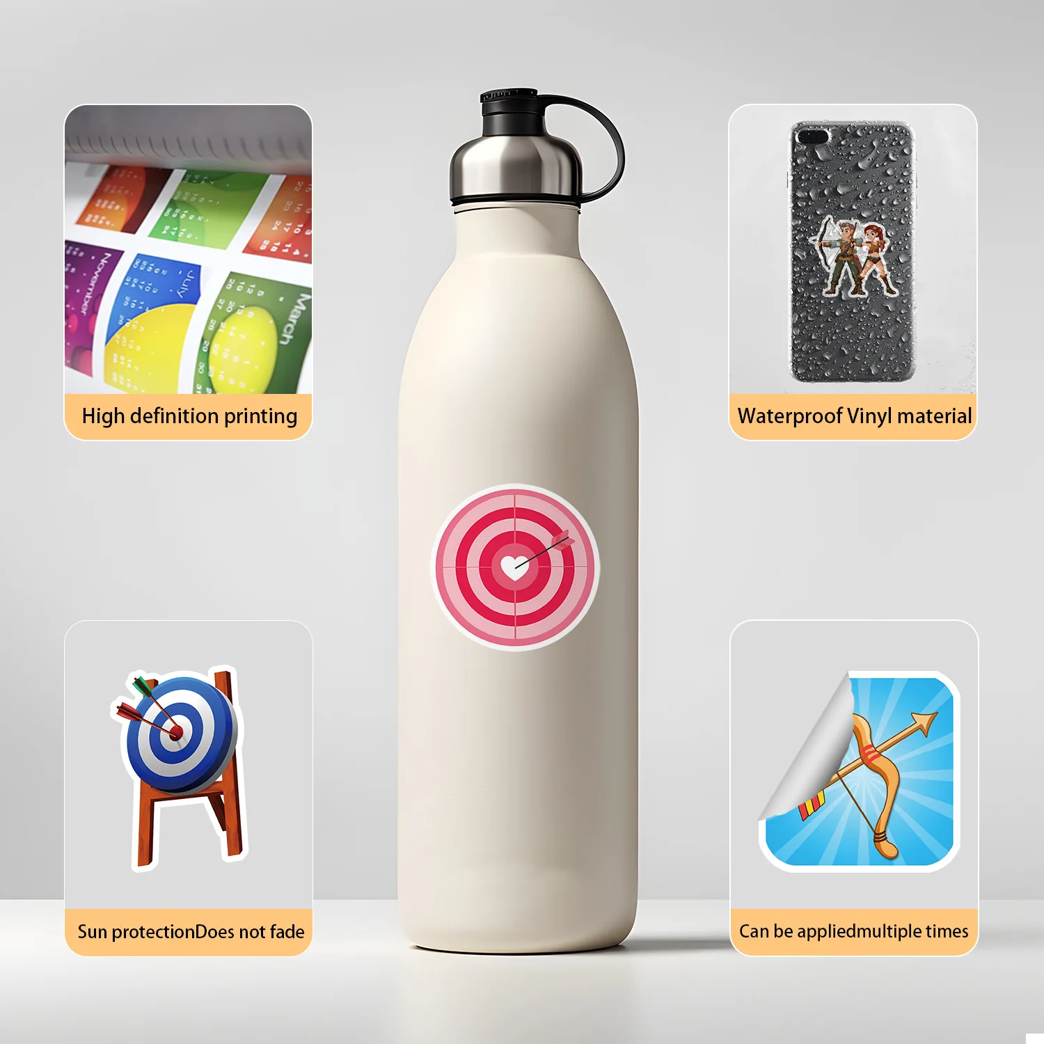 50pcs tiro esportes graffiti telefone móvel copo de água decoração adesivo