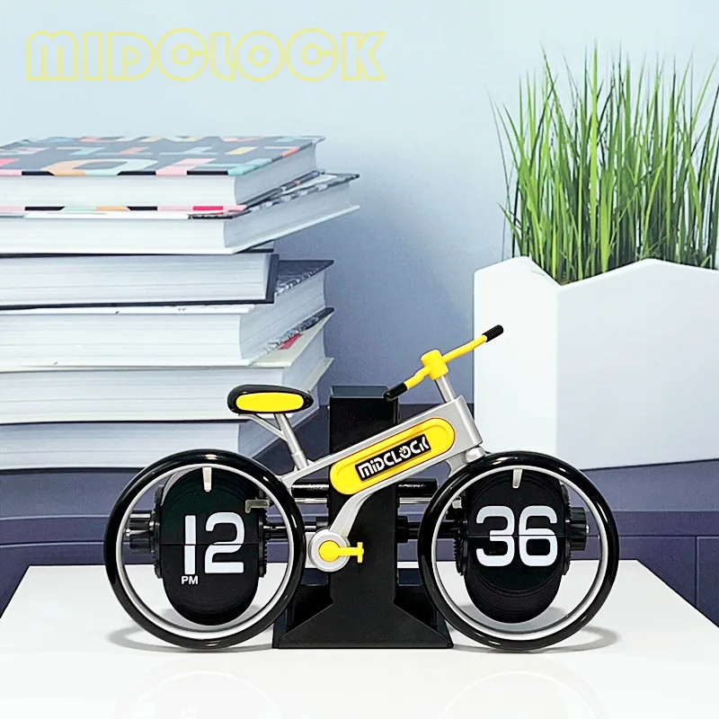 Creative Bicycle Flip Clock Household Desktop Personalized Design Fashion Decoration Gift Clock Modern Minimalism Desk Clock