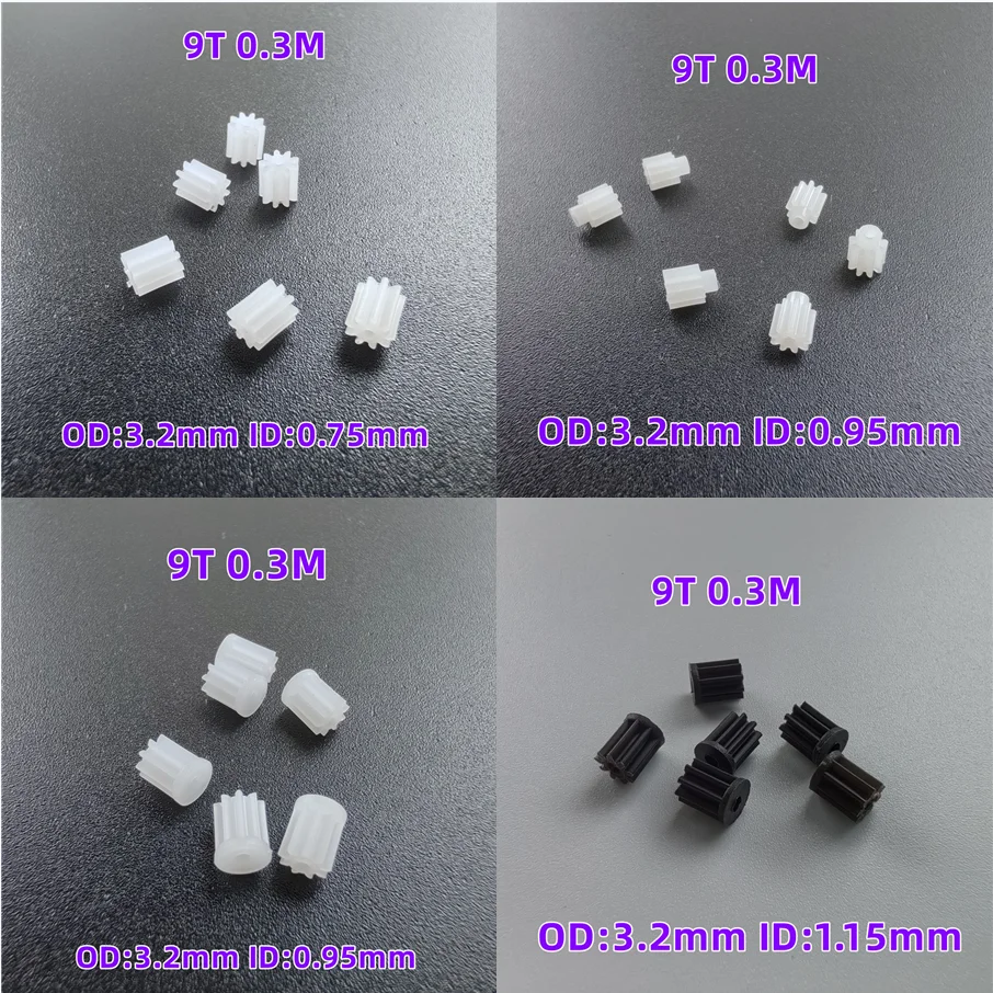 03-m-модуль-9t-зубцы-белое-пластиковое-шестереновое-колесо-мотора-шпинделя-шестерни-подходит-для-вала-08-мм-1-мм-Радиоуправляемый-Дрон-Квадрокоптер-запасные-части