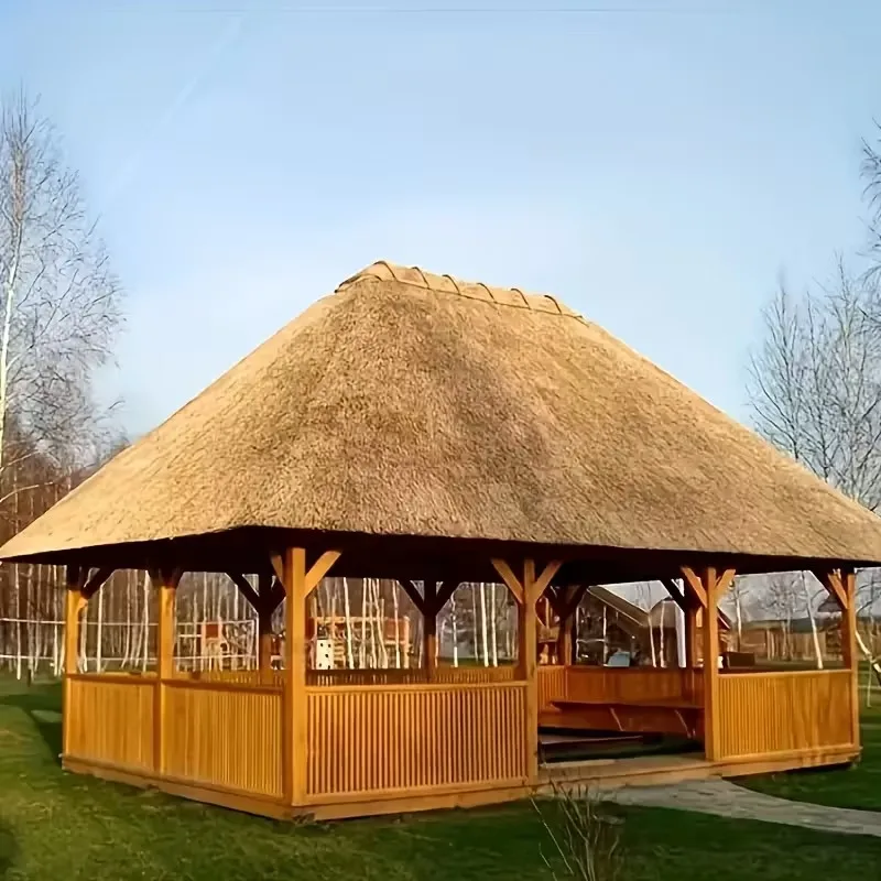 Artificial Thatched Roof Roll Plastic Synthetic Turf for Outdoor Decor Bars Cottages Gazebos Farmhouses - Convenient Roofing