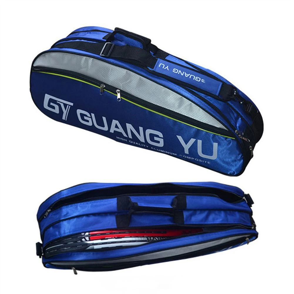 Badminton Racket Bag Nylon Single Shoulder Large Capacity Badminton Tennis Squash Team Racket Bag 6 Racquet Tennis Racket Bag