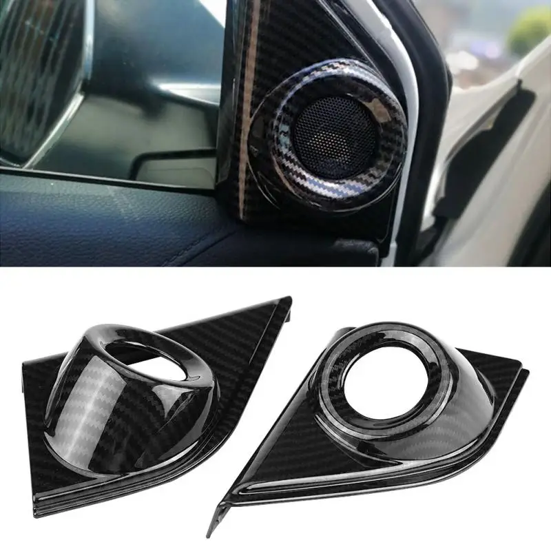 

2pcs Carbon Fiber Style Car Front Door A Pillar Speaker Cover Trim for Honda CRV 2017 Car Styling Accessories