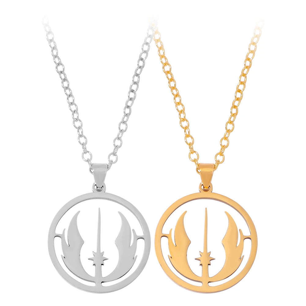 Stainless Steel Necklaces Jedi Order Symbol Logo Pendant Chain Star Gothic Necklace For Women Man Gifts