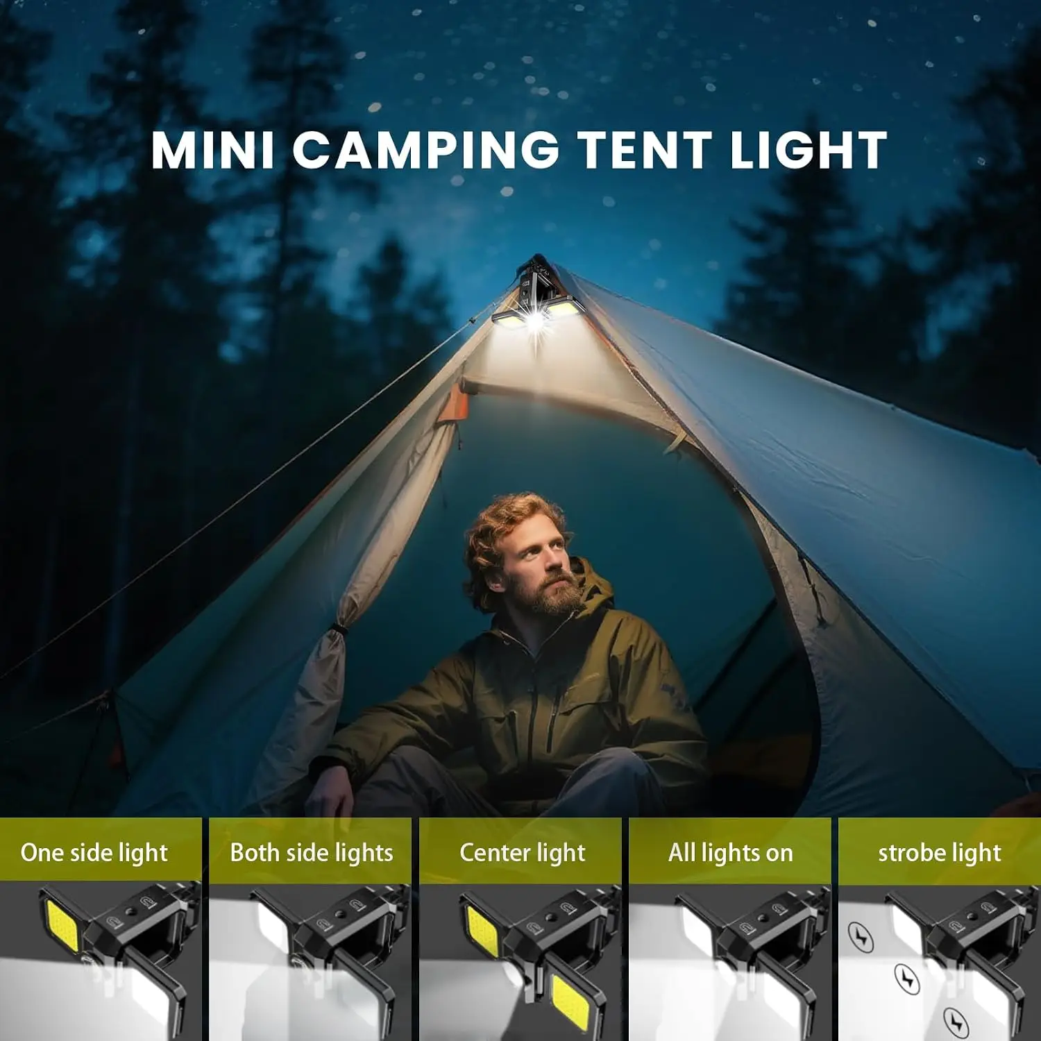 Rechargeable Cob Keychain Work Light EDC Foldable Flashlight Mini Flashlight Keychain Lamp With Magnetic For Outdoor Camping