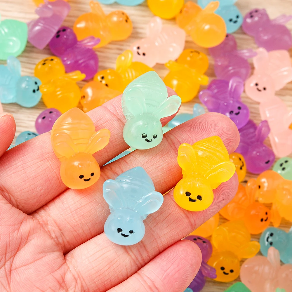 

Tusember 15pcs Mixed Cute Animals Luminous Bee Charms Resin Flat Back for DIY Phone Case Accessories Women Girls Kids Toys