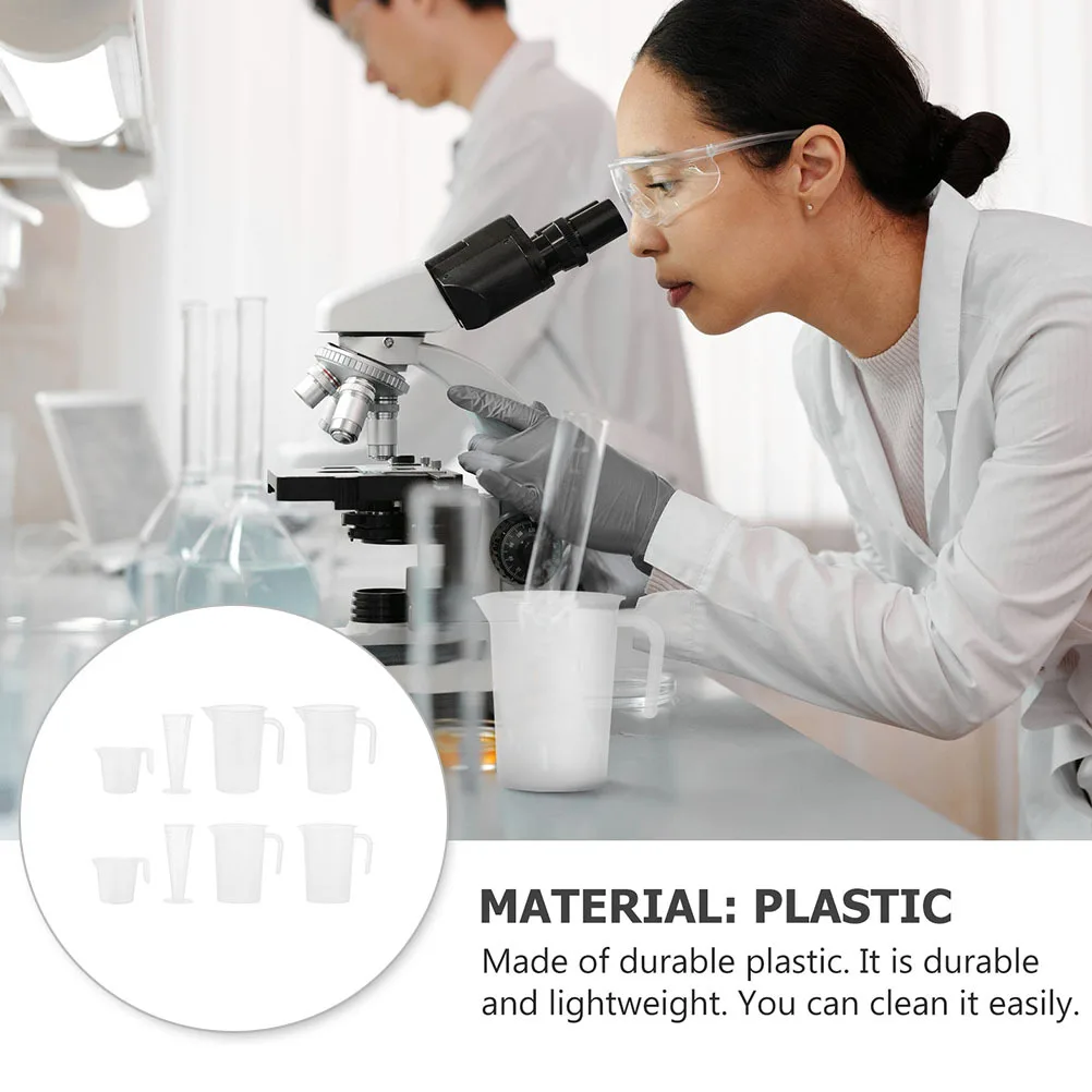 

8pcs Plastic Measuring Jug Set 100Ml 250Ml 500Ml 1000Ml Baking Cup V-Shaped Spout Ergonomic Handle Clear Scale Kitchen Tool For