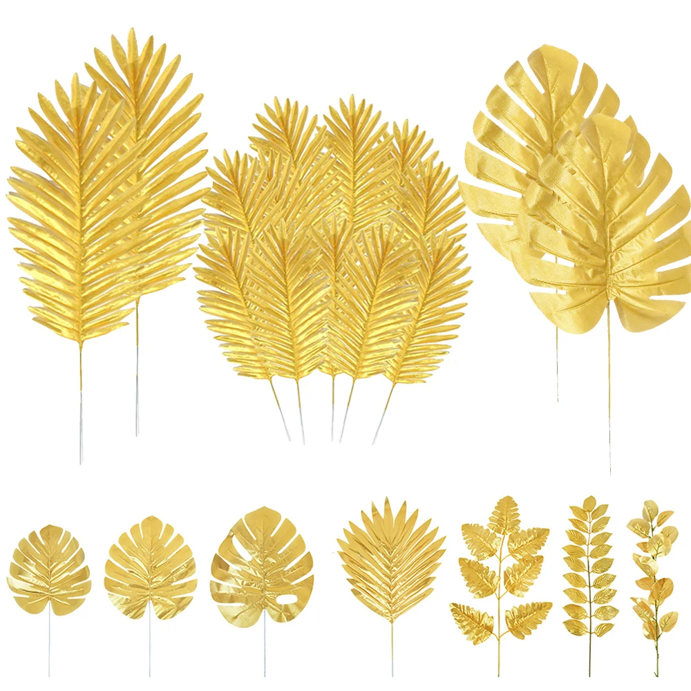 Künstliche Pflanzen, Goldpalme, Kokosnuss, Ahornblatt, tropische Pflanze, gefälschte Blätter, Zuhause, DIY, hawaiianischer Strand, Dschungel, Garten, Party-Dekoration – Detail 6