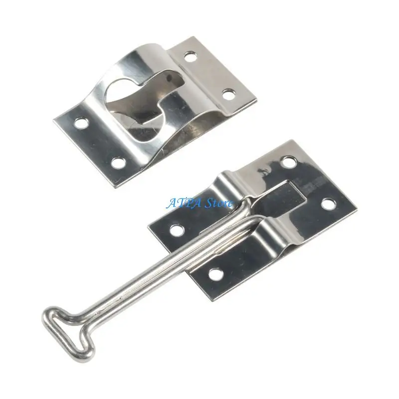 

U13C 4" 6'' Metal T-Style Door Holder Entry Door Catch for RVs Trailer Exterior Door Hold Hook & Keeper Hardware