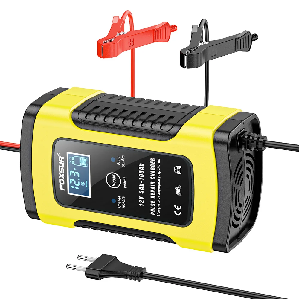 Foxsur Full Automatic Car Battery Charger 12V 5A Smart Fast Power Charging for AGM GEL Wet Dry Lead Acid Digital LCD Display - view 2