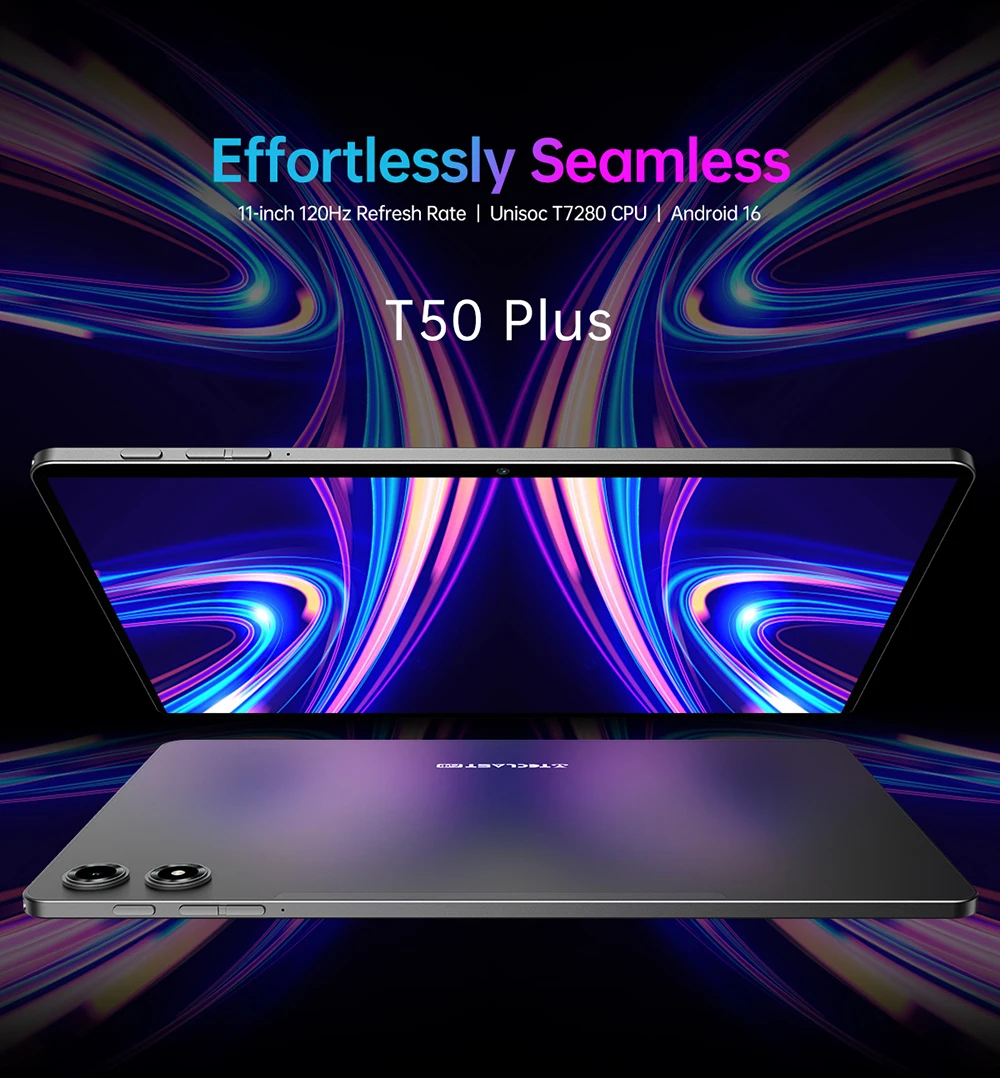 Teclast T50 Plus Tablet PC 11-inch 2K 120Hz Android 16 8GB(+40GB Virtual) 128GB 8000mAh Unisoc T7280 4G LTE Dual SIM GPS