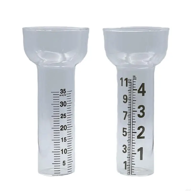

203C Strong Borosilicate Glass Rain Gauges Scratch Resistant Designs Measurement Tool for Long service Yard & terraces Use