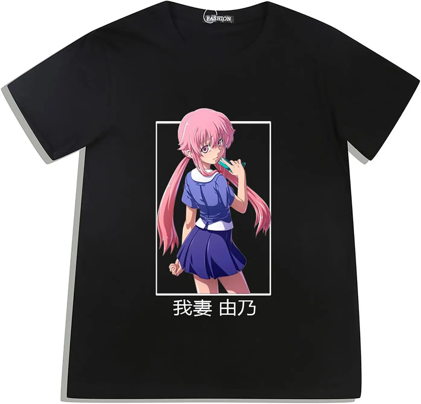 jiminhope Unisex Anime Mirai Nikki T-Shirt Anime Bedruckt Cosplay Gasai Yuno Kurzarm Sommer Loose Top T-Shirt