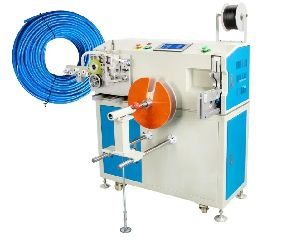 EW-20S-2 electric wire bobbin copper cable measuring cutting tying spool coil winding machine wind rewind tie bind cut equipment