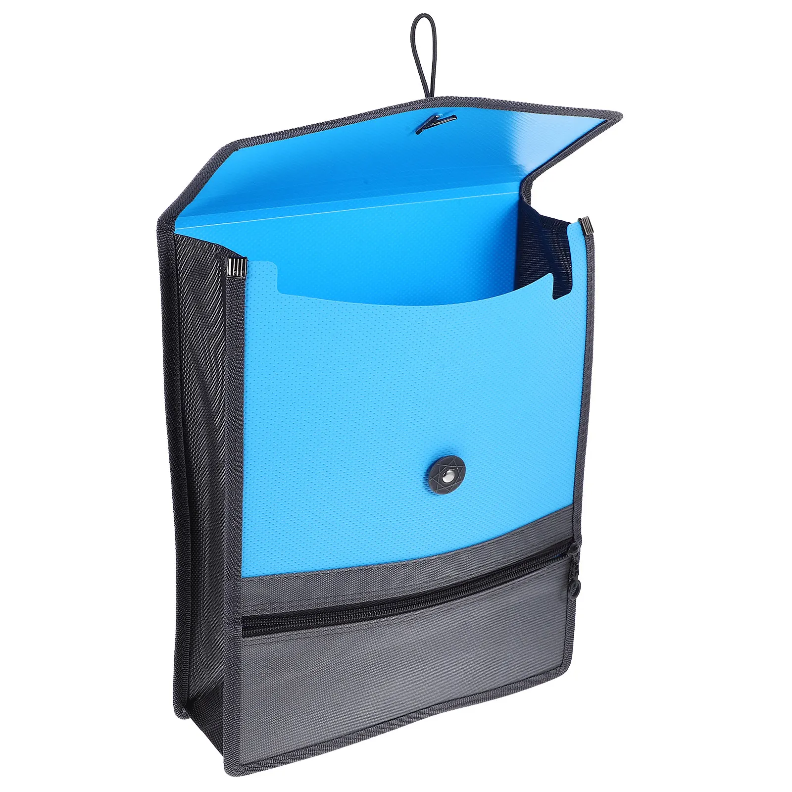 

A4 Document Bag Large Capacity Waterproof Canvas File Folder Blue Vertical Zippered Pouch Portable Files ganizer