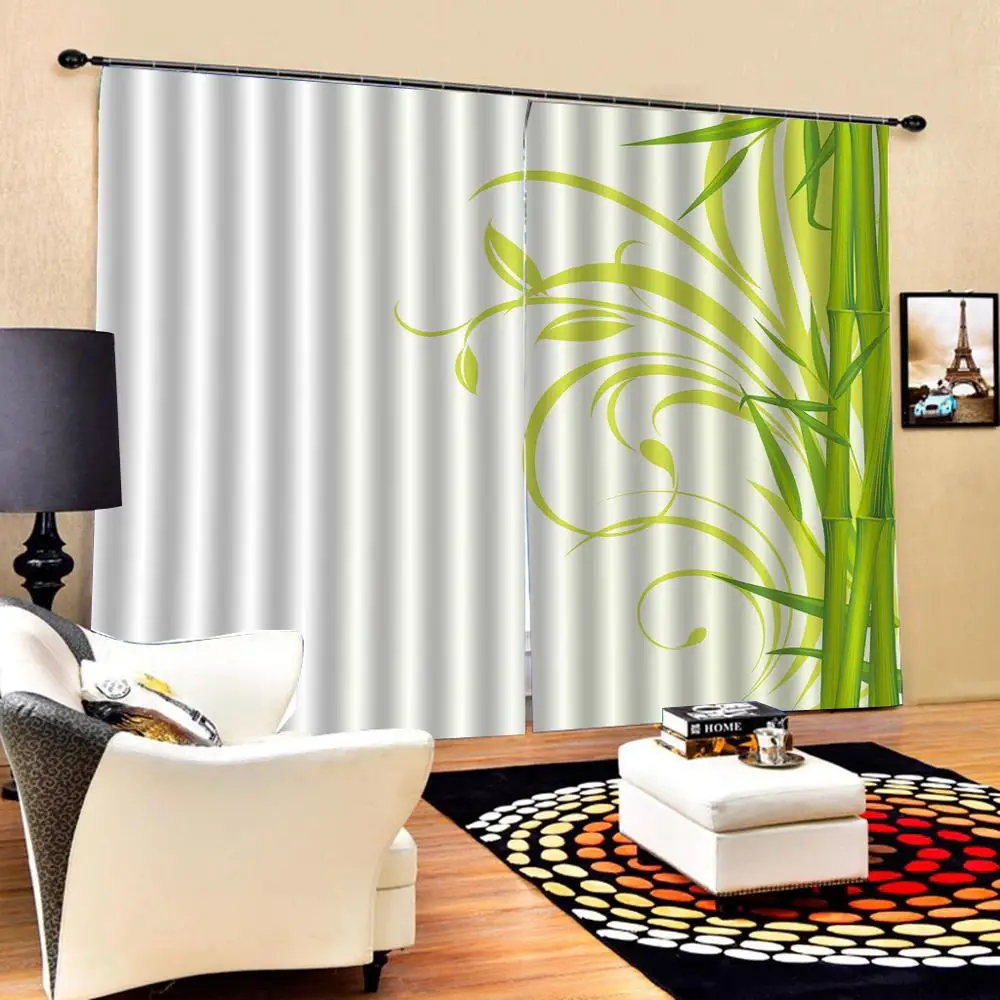 fresh bamboo curtains Photo 3D Curtains for Living Room Window curtains Blackout curtain