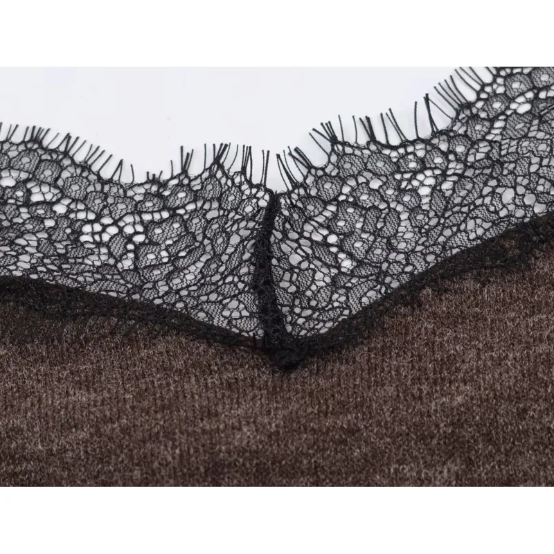 Camiseta sin mangas de encaje para mujer, camisola Sexy de punto con espalda descubierta y tirantes finos con cuello recto y espalda descubierta para primavera y verano, Tops elegantes para mujer