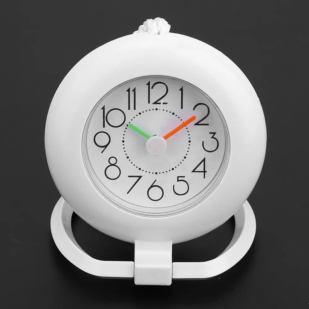 Plastic Bathroom Wall Clock Waterproof Design White Green Shower Clock Dual Use with Lanyard Hanging Table Clock