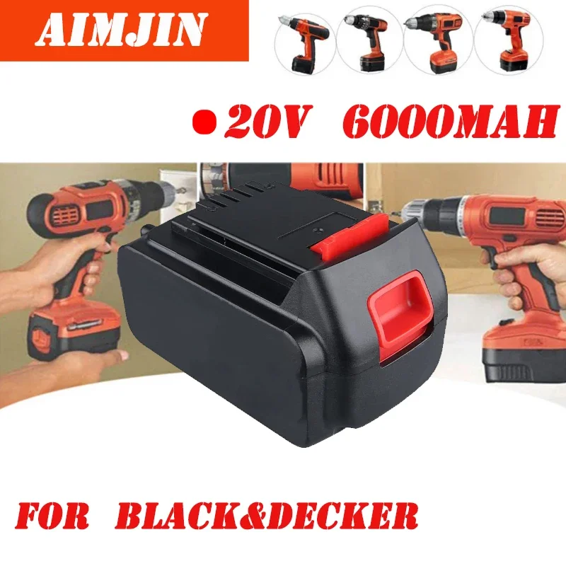 

Литий-ионная аккумуляторная батарея для BLACK & DECKER LB20, LBX20, LBXR20, 20 в, 6000 мАч, замена электроинструмента