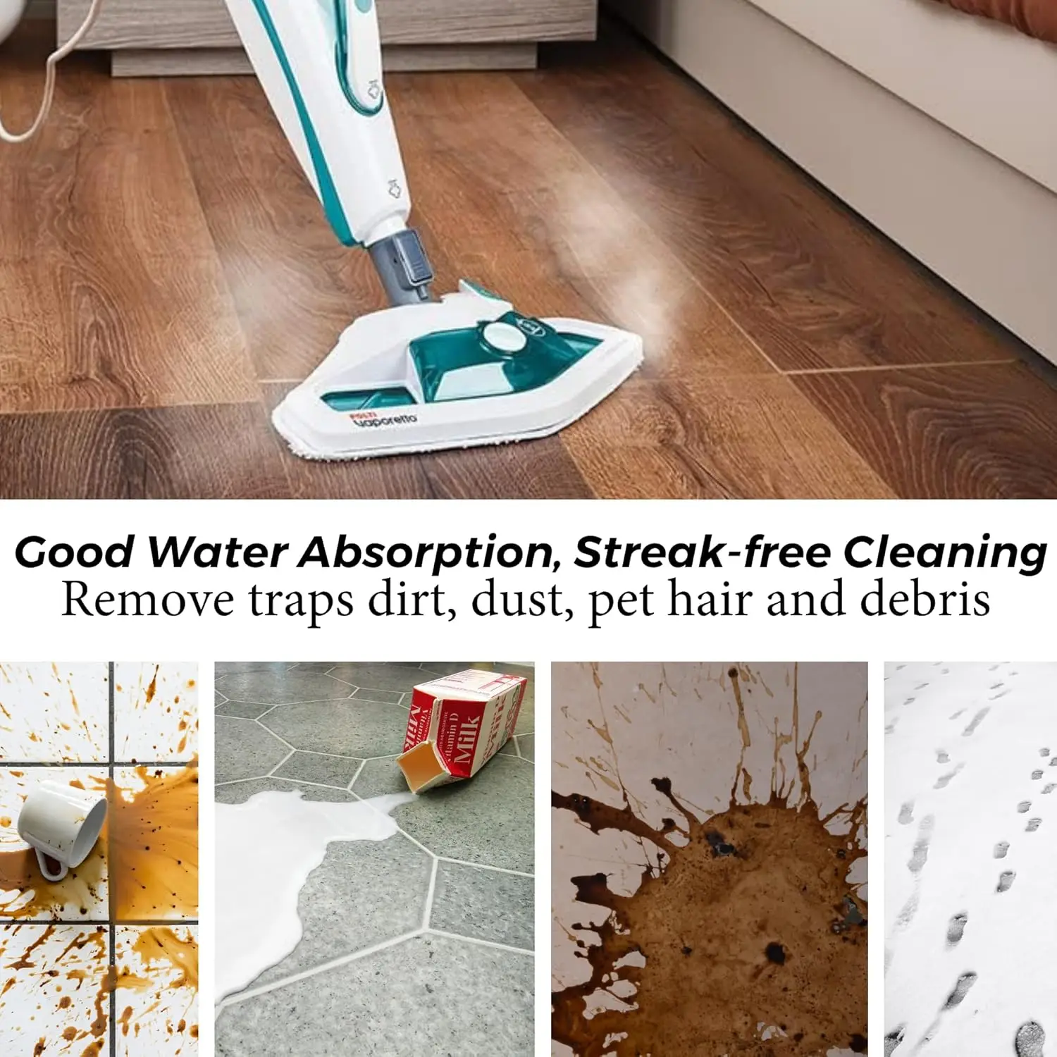 Steam Cleaner Cloths for Polti Vaporetto Smart 35_Mop, Smart 40_Mop, Smart 100, SV400_Hygiene, SV400_DOUBLE, PAEU0332