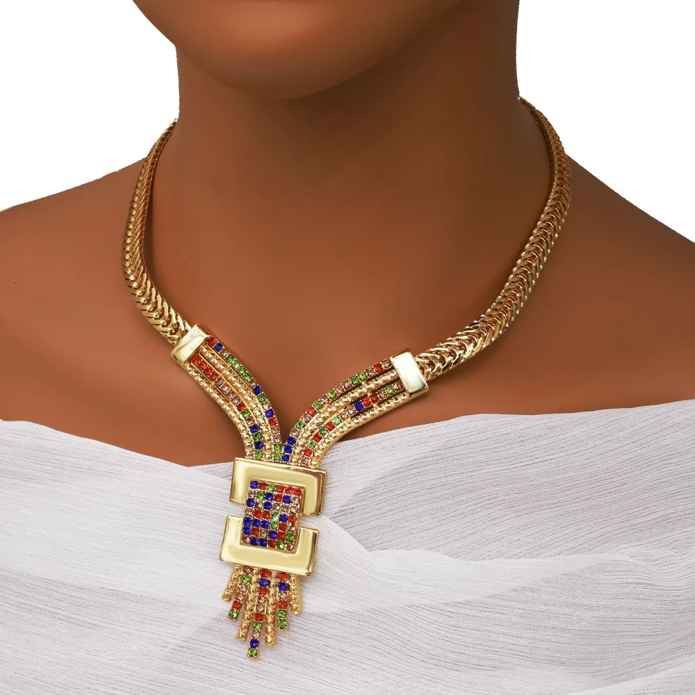 4 Pcs Jewelry Set Gold Plated Cuba Chain Necklace Bracelet Square Stud Earrings Ring For Women Wedding Party Jewelry Gift 2025