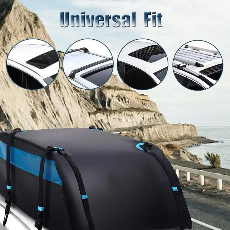 

Roof Bag Cargo Carrier Car Top Carrier Storage Bag Car Cargo Roof Bag Rooftop Luggage Carrier Black Storage Cube Bag Travel SUV