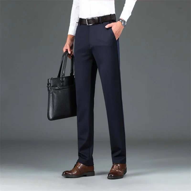 2024 Casual Official Business Suit Pants For Men Plus Size Formal Trouser Male Cotton Solid Wedding Dress Slim Fit Long Pants