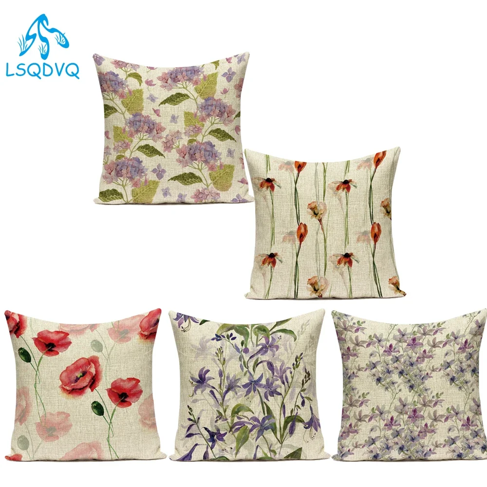 3D наволочки с цветами, винтажные подушки, украшение для дома, чехол, подушка с цветочным принтом растений, Декор Kissen, диван, автомобильная кровать, наволочка