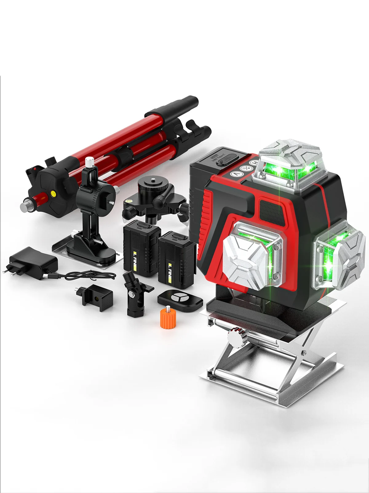 4D Professioneel Laserwaterpas 16 Lijnen Automatisch 3 °   Lijnvormende paal Super Power Green Beam voor wandmontage 360 horizontaal en verticaal - afbeelding 2
