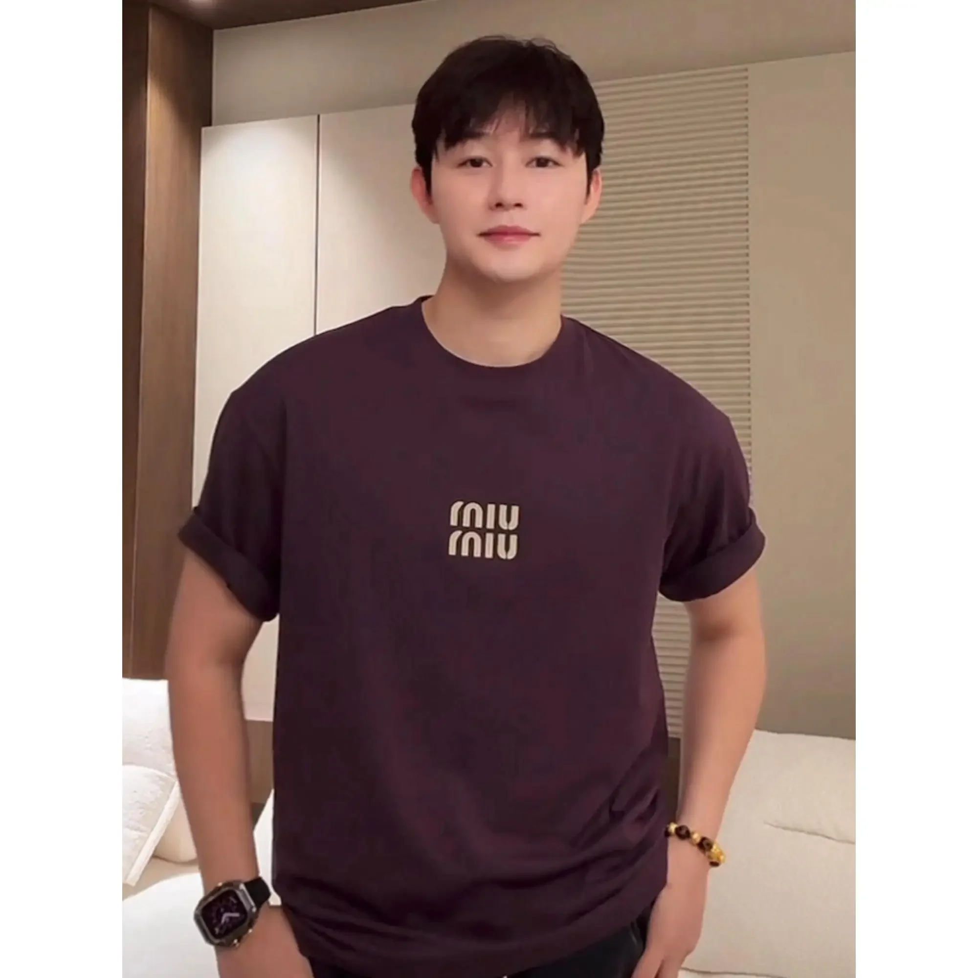 

Cotton Short-sleeved T-shirt Men's 2025 Summer New Loose Trend Versatile Cool Half-sleeved T-shirt Men Mens Nightshirt