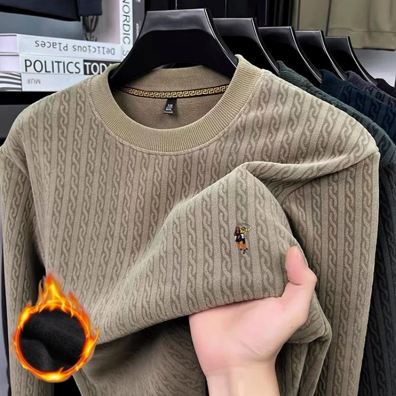 جديد فاخر الرجال العلامة التجارية الراقية المطرزة الشتاء الأصلي بوتيك حار بيع المألوف سترة دافئة غير رسمية