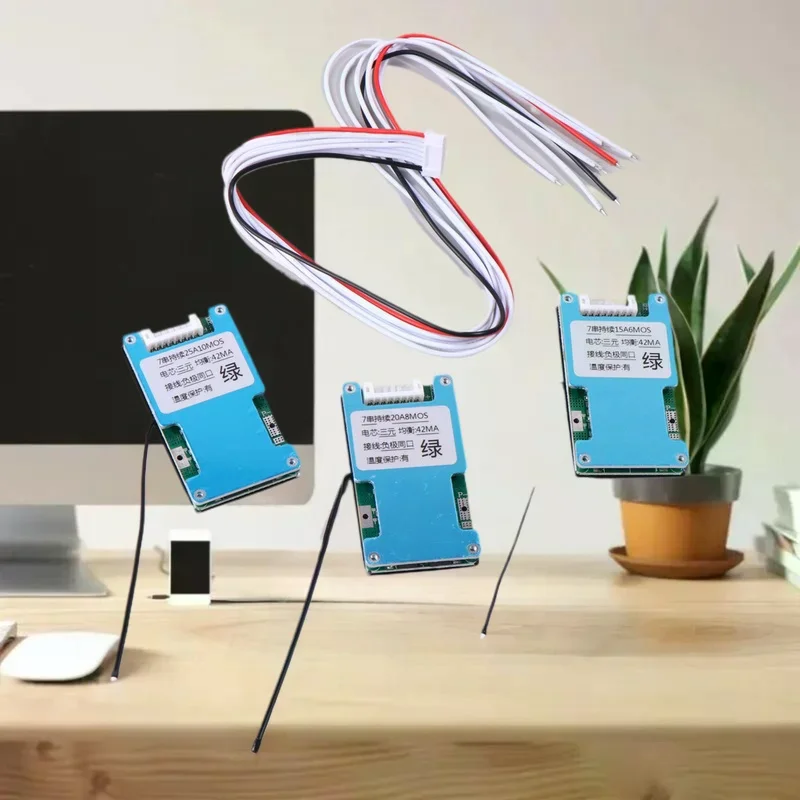 7S 24V 25A BMS لبطارية ليثيوم أيون - لوح حماية 18650 مع توازن درجة الحرارة للدراجة الإلكترونية/السكوتر الإلكتروني #1