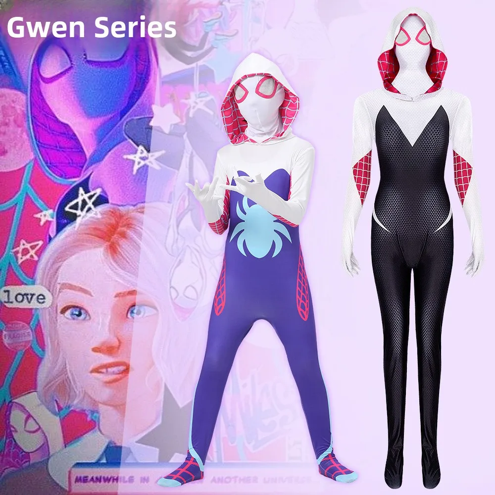 

Хэллоуин костюм Человека-паука женский косплей костюм параллельная Вселенная комбинезон облегающий наряд Fem версия Гвен