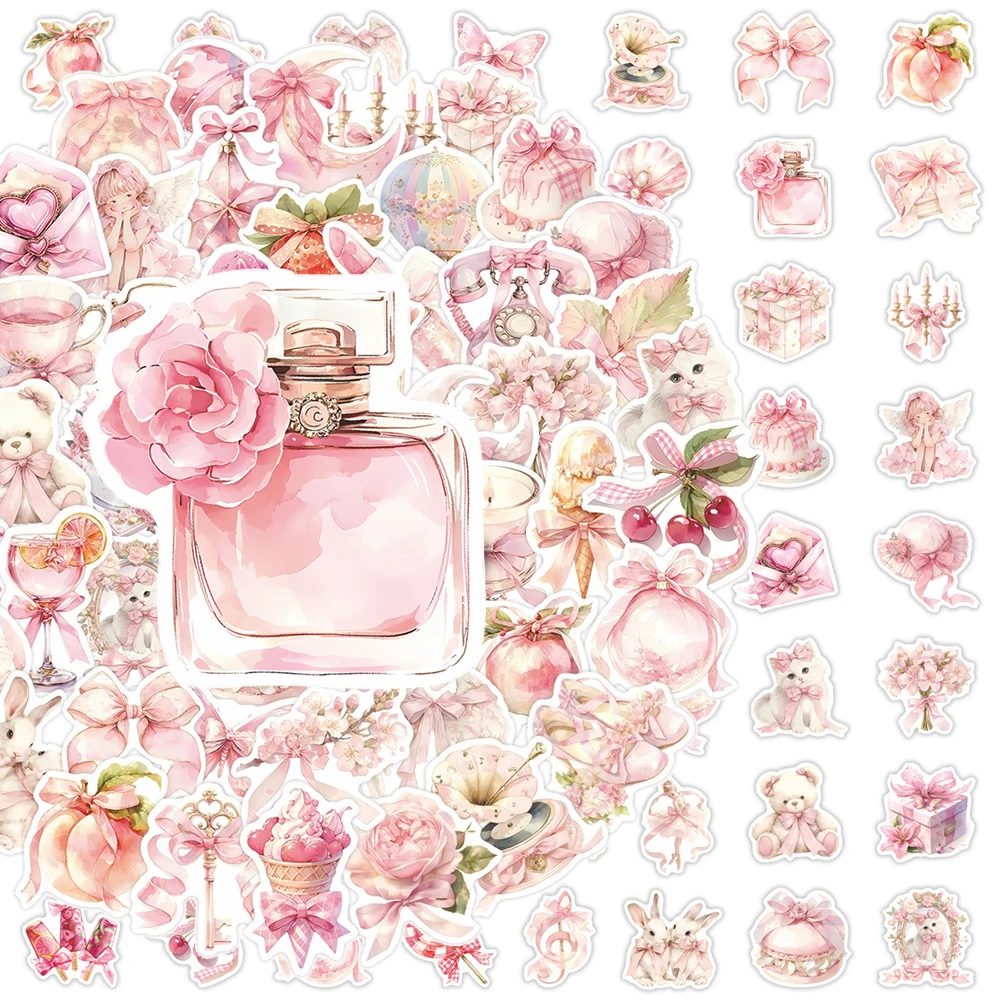 

10/30/50pcs Ins Style Pink Fairy Tale Aesthetic Stickers Cute Girl Cartoon Sticker Water Bottle Phone Laptop Kawaii Decals Decor