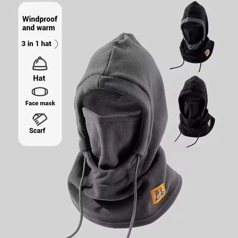 Warme Wintermütze mit Maske und Nackenwärmer, 4-in-1, winddichte Sturmhaube für Damen und Herren, maskierte Mütze, Radfahren, Schutz bei kaltem Wetter