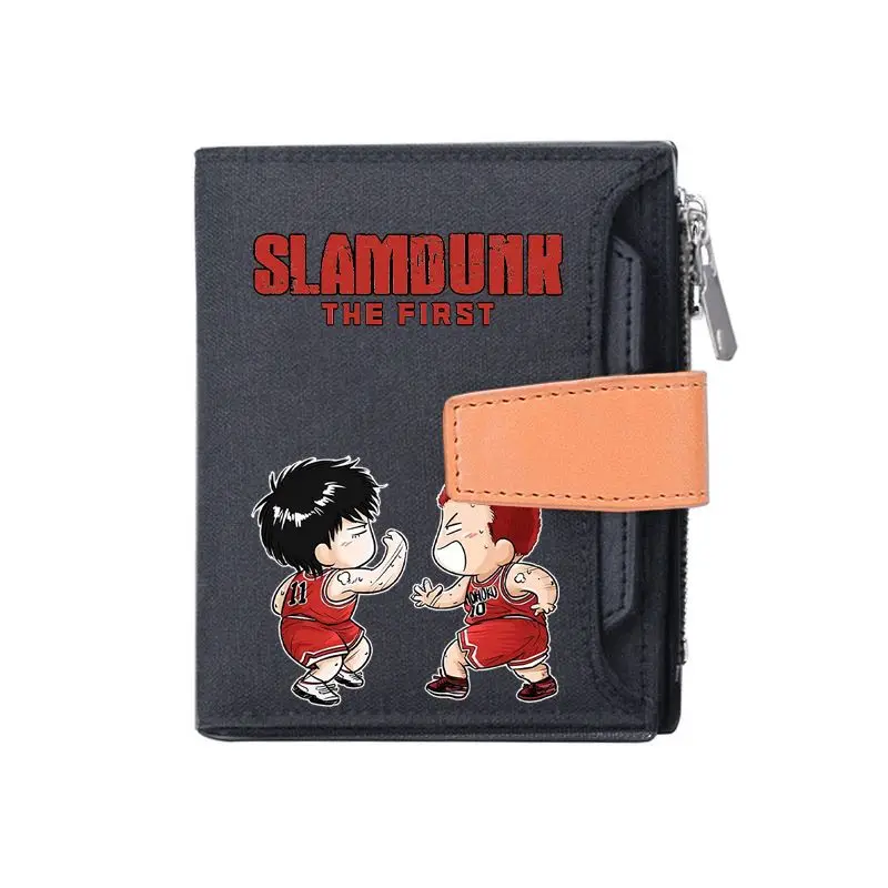 Or-cartera de béisbol dos en uno, monedero de madera con flor de cerezo que fluye, tarjetero de poliéster con dibujos animados