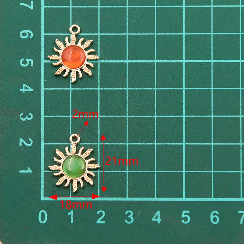 10Pcs 18*21mm 9 Color Sun Charms For Jewelry Making Supplies Bulk Findings Phone Earring Pendant Necklace Accessories Diy Craft