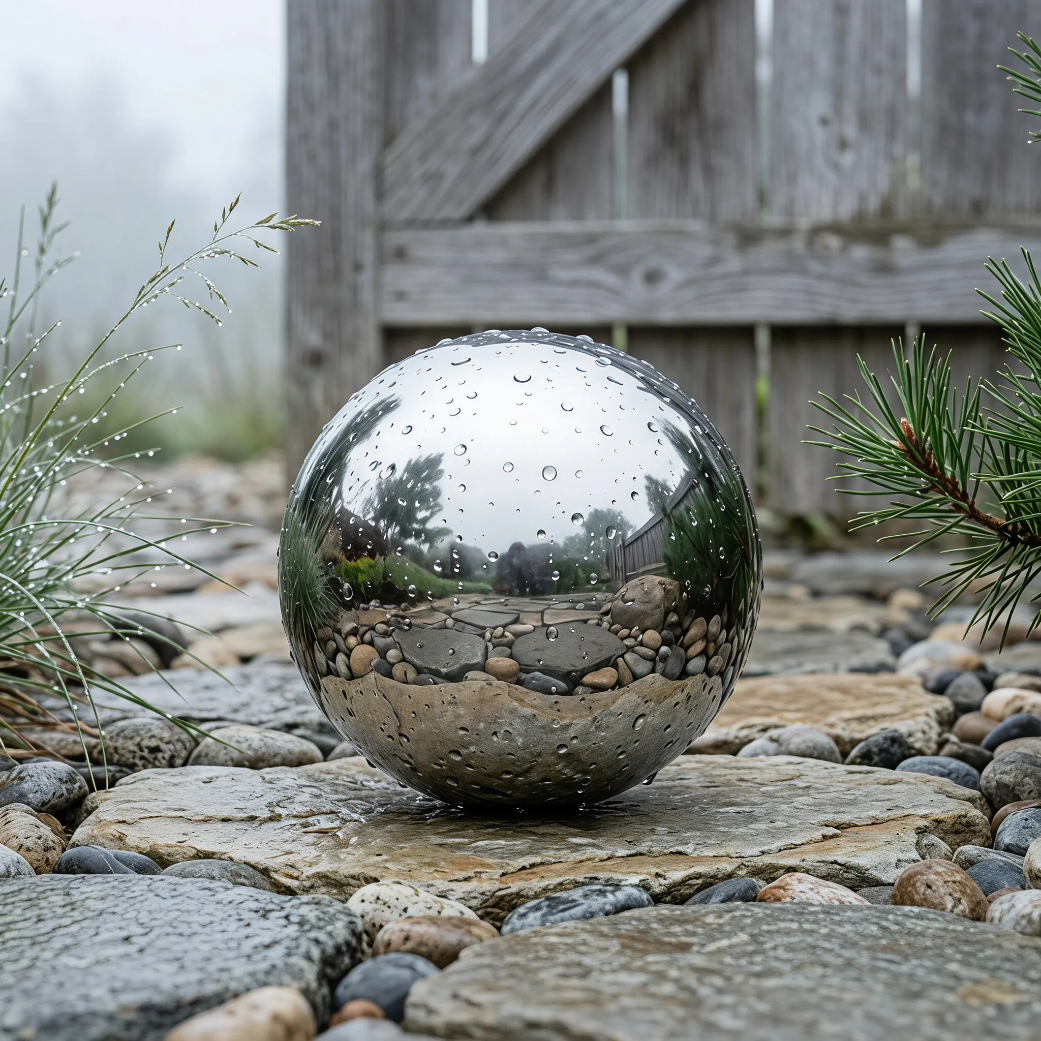 6Pcs Stainless Steel Reflective Garden Globe Spheres Outdoor Yard Pond Gazing Balls Mirror Polished Decorative Metal Sphere