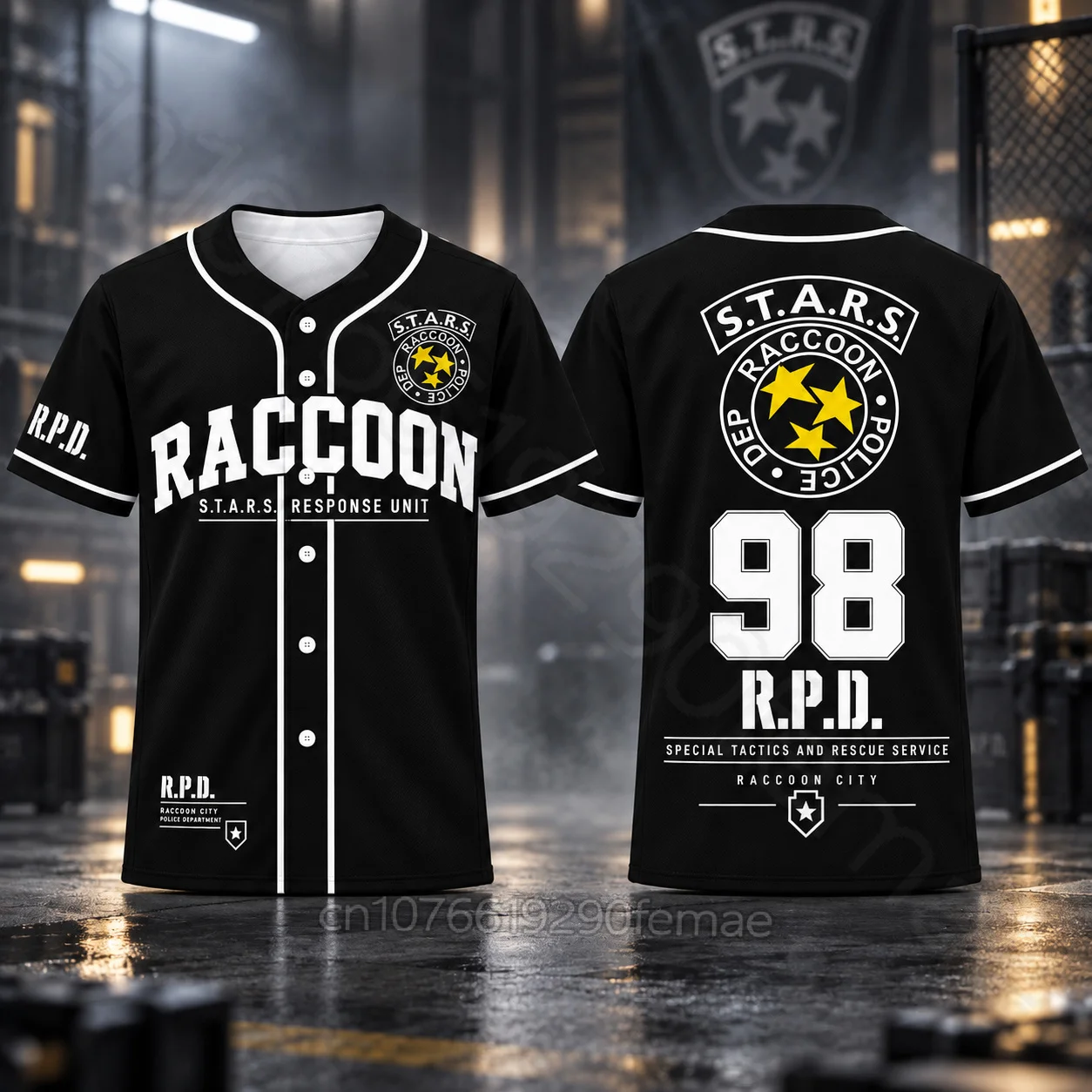 2026 2026 New T-Shirt Resident Evil S.T.A.R.S. Raccoon City No.98 Baseball Jersey Women Men Black Short Sleeve Button Down Gaming Top - Aliexpress Deal