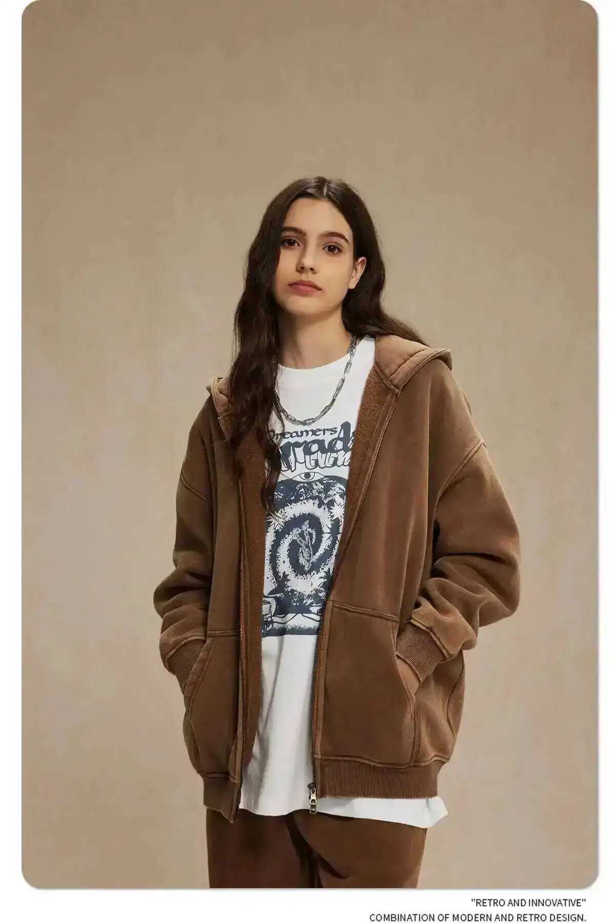 IEFB Men's Wear Wax Printing Vintage Male Hoodies Oversized Loose Zipper Water Washed Plush Sweatshirt Trendy New 9C9349 27 Se98679a185684f4d88aefd9ebb50175d2