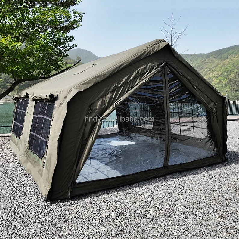 

ST Large Outdoor Air Tent Luxury House Camping Tent Khaki Inflatable Tent