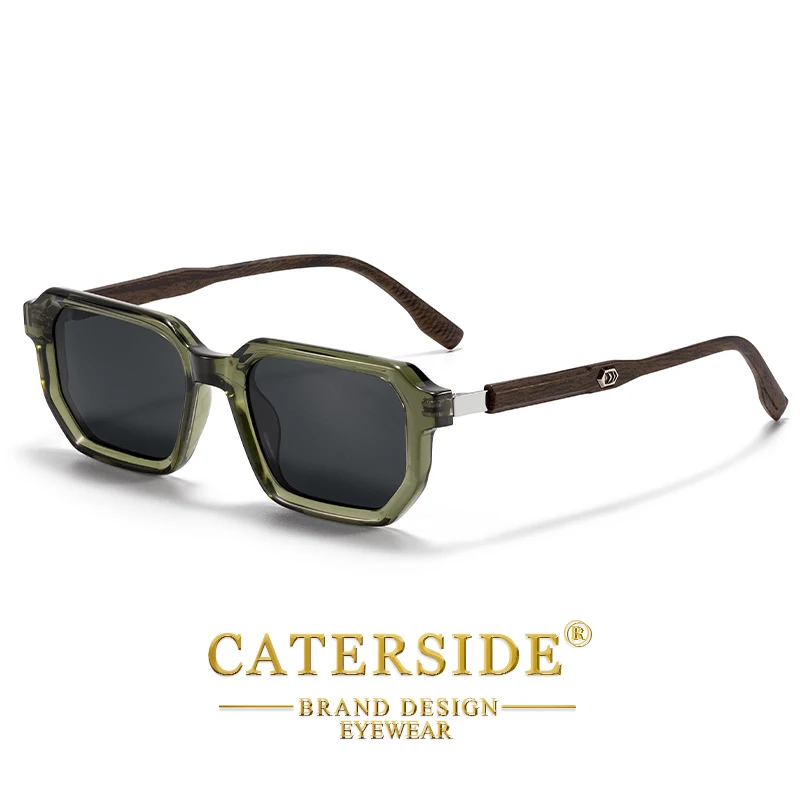 CATERSIDE Mode Herren Polarisierte Sonnenbrille Retro Polygonal Design Metall Dekoration Sonnenbrille Damen Party Reisebrille – Detail 9