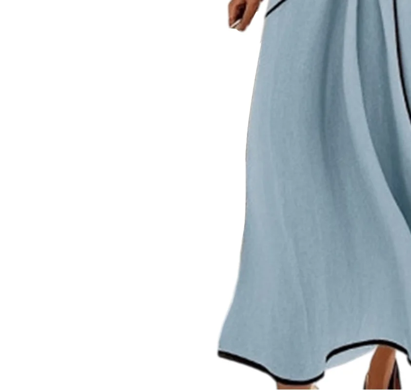 

Women's Summer Casual Twist Waist Long Dress Cotton Linen Short Sleeve V Neck Boho Swing Dress Beach Vacation Flowy A-line Simpl