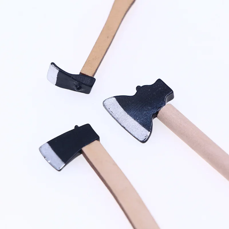 Dollhouse Wooden Ornament Model Accessories Mini Miniature BJD Gardening Axe Tools Three-piece Set