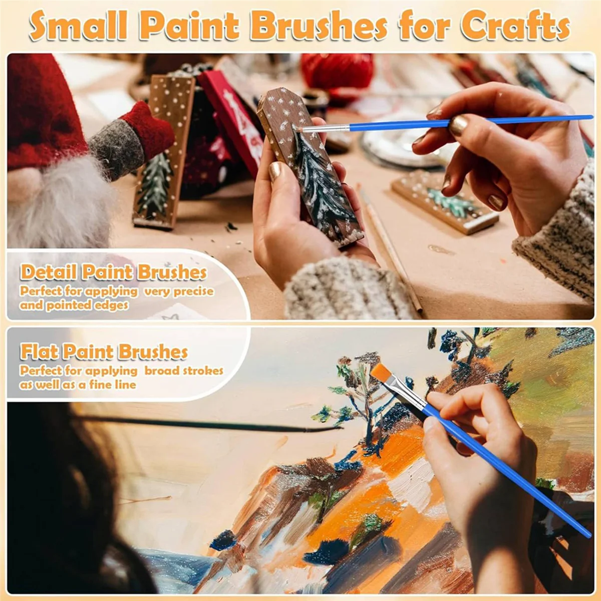 

2025+ 480Pcs Small Paint Brush,Flat Fine Tip Artist Paint Brushes,Craft Paint Brushes for Kids Oil Watercolor Canvas Painting