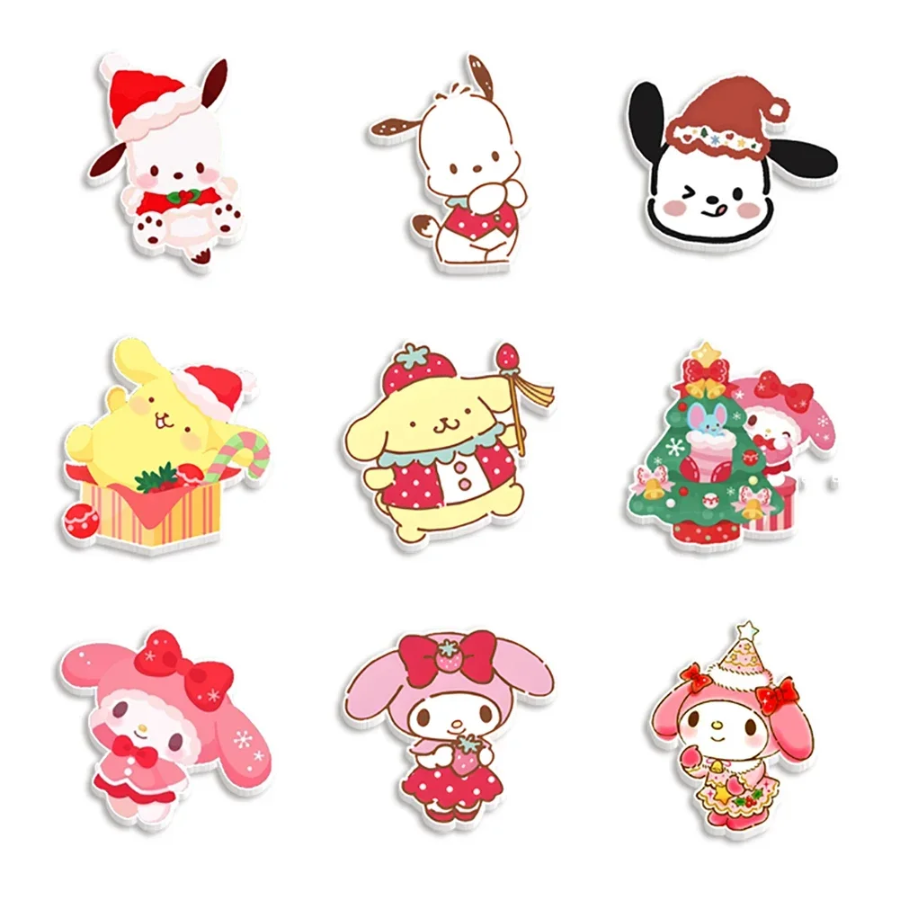 Sanrio Cute Melody Pom Pom Purin Flat Resin Planar For DIY Earrings Phone Case Hair Bow 30 Pieces/lot