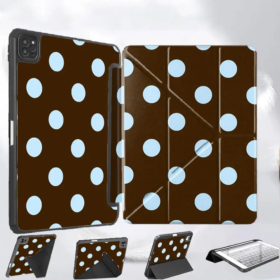 

Чехол для планшета iPad Pro 2025, Pro 11-го, 10-го, 9-го, 8-го, 7-го поколений, 12.9 дюймов, Mini 6, 7, Air 4, 5, M3, M2, M4, 11 дюймов, с держателем, роскошный, в стиле Ins Polka